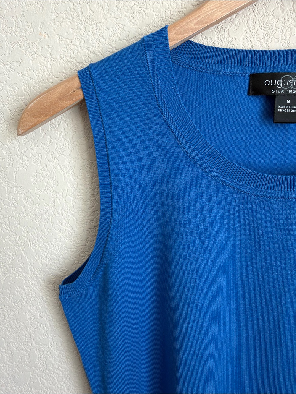 Silk Blend Sleeveless Sweater Tank August Silk M Cobalt Blue Knit Shell Layering - Picture 4 of 15